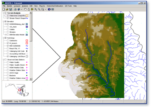 Screen shot of analysis data