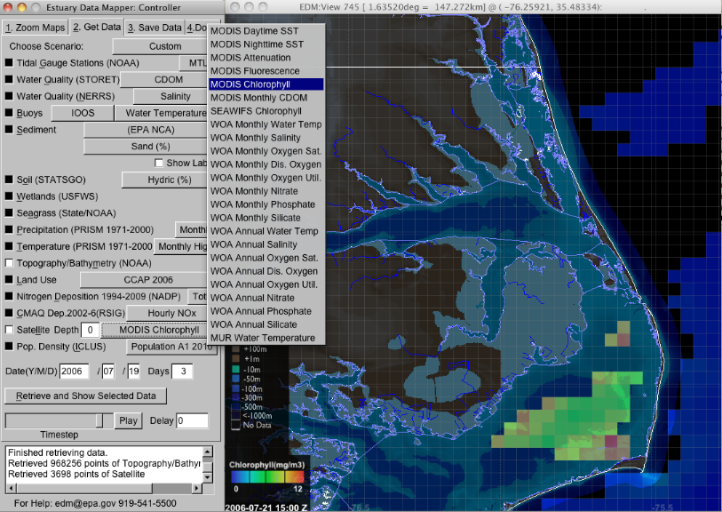 Image of satellite-measured water-quality data