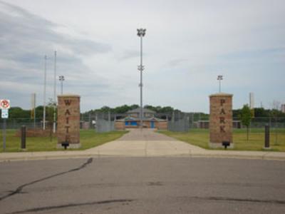 Entrance to the 42.1-acre River’s Edge Park on the Waite Park Wells site