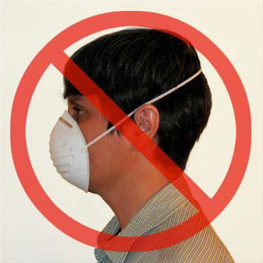 one strap incorrect respirator in use