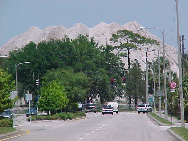 Mountain of debris during demolition