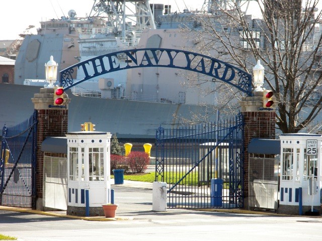 The Navy Yard gates. Photo courtesy of Philadelphia Industrial Development Corporation (PIDC). 