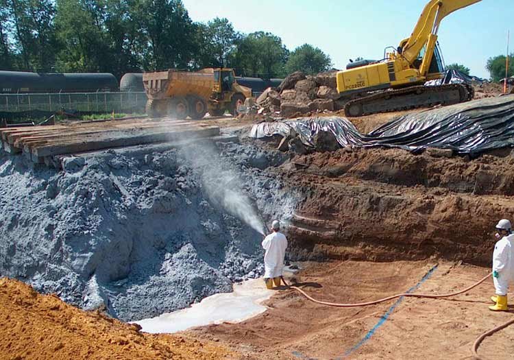 Soil excavation and cleanup at a Superfund site