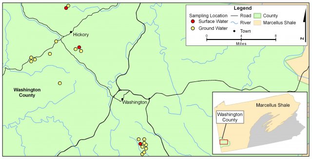 Map of Washington County, Pennsylvania