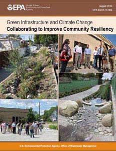 Cover with photos of a rain garden, LA participants, Grand Rapids participants and a bioswale.