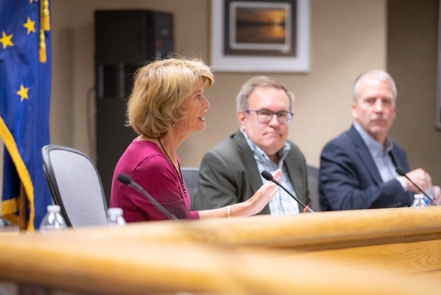 Administrator Wheeler with Senators Murkowski and Sullivan at the community listening session. 