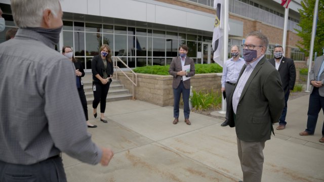 Administrator Wheeler arrives at the Pine Bend Refinery in Rosemount, Minn.