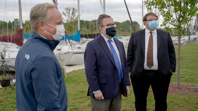 Administrator Wheeler attendes a briefing in Ashtabula, Ohio with Congressman Joyce and Ohio Senate President Obhof on cleanup and restoration efforts for the Ashtabula AOC