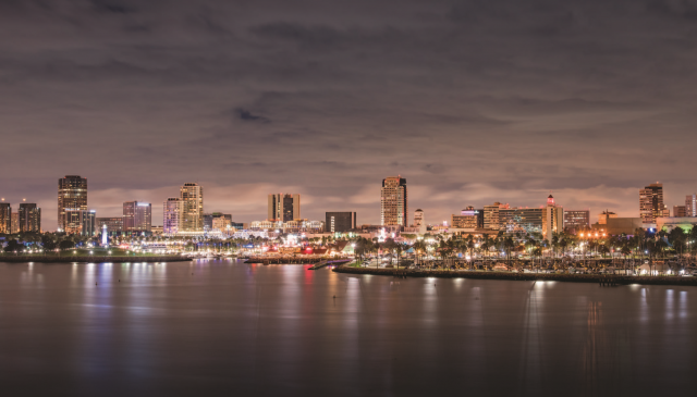 Photo taken from the water of the San Pedro Bay ports