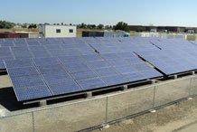 Onsite solar farm that offsets utility power used at the Frontier Fertilizer site.