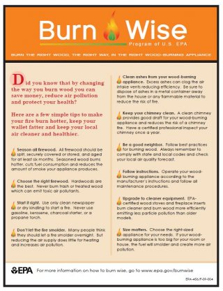 burn wise tip sheet