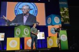 Alex Rosenheim and John Casana of the American Society of Civil Engineers (ASCE) present the Sustainable Development Award