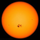 Sunspots. Clicking on the image links to a larger version of the image.