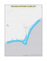 Map of no-discharge zone for Brunswick and Pender Counties, NC