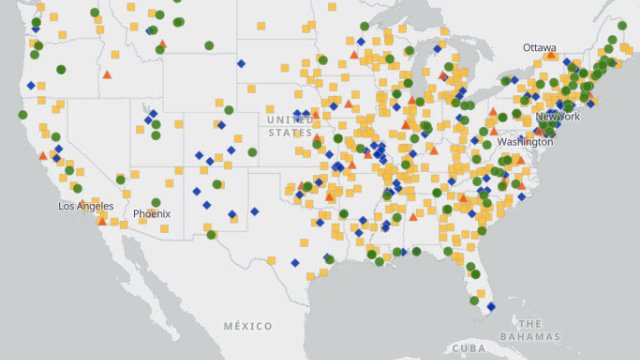 Screenshot of interactive BIL map