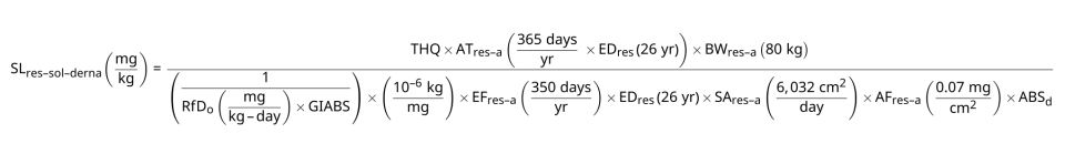 Resident Soil Dermal Noncancer Adult