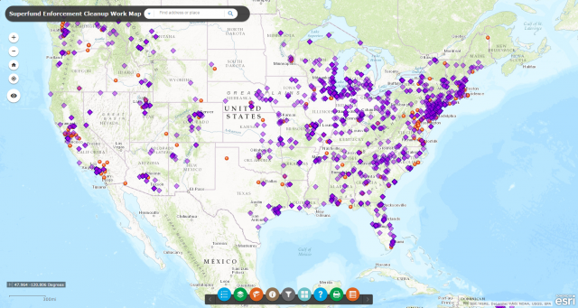 Image of Superfund Enforcement Cleanup Work Map