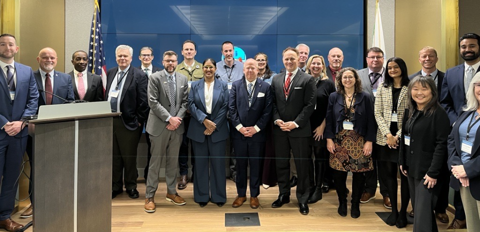 Decentralized MOU Signatories, December 5, 2023  Top Row (left to right): Zach Lowenstein (U.S. EPA), Vern Steel (NRWA), Andrew Sawyers (U.S. EPA), Ben Grumbles (ECOS), Stuart Sarkozy-Banoczy (OSA), Kevin Orner (ACTAT), Julia Anastasio (ACWA), Adam Krantz (NACWA), John Feretta (NAWT) Matt Sigler (ICC), Jeff Moeller (WRF), Kabir Thatte (Dig Deep). Bottom Row (left to right): Eric Casey (SORA), Ted Stiger (RCAP), Farah Ahmad (USDA-RD), Harold Chase (NSF), Dan Hansen (IAPMO), Allison Blodig (NOWRA), Heidi Fall