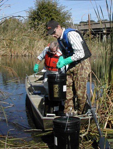 Sampling near the Indiana Harbor Canal, East Chicago, IN