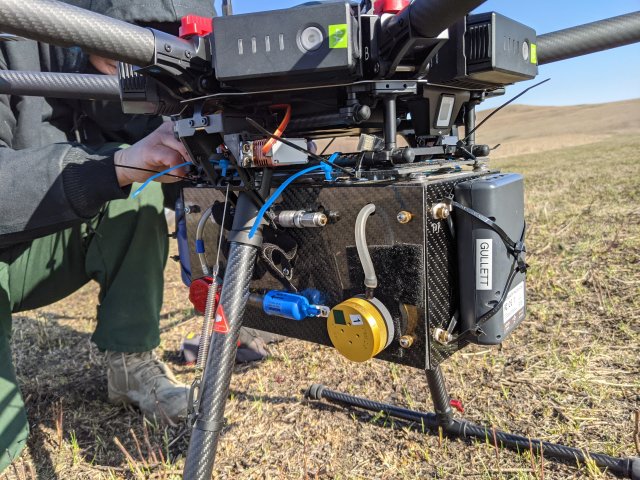 close of up sensor attached to UAS