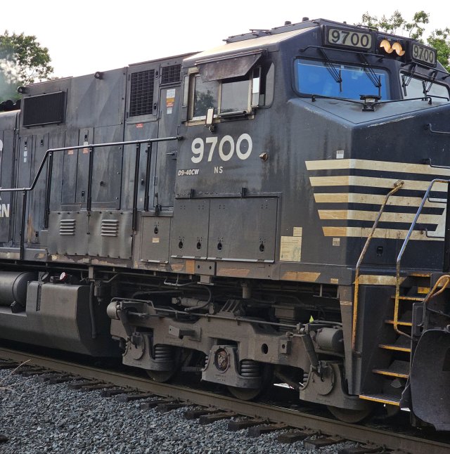 Train running on south track