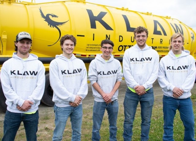 The KLAW Industries Team L to R:  Tom Burns, Grant Grabowski, Jacob Kumpon, Jack Lamuraglia, Ben Parish.