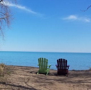 Lake Michigan beach.