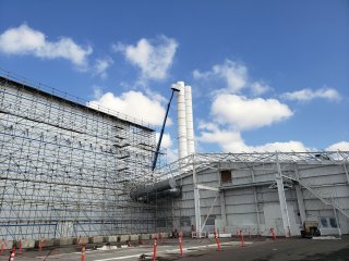 View of Exide exterior stacks