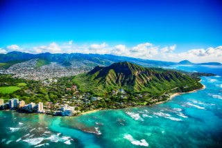 Aerial view of Oahu.