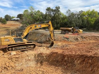 Heavy equipment cleaning up