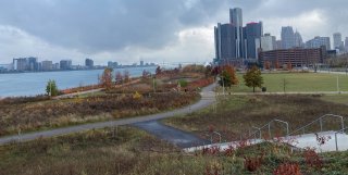 East view of Detroit Riverfront