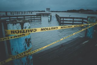 Flood damage to walkway