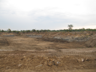 Photo of ongoing cleanup at the Sunflower Pit near Baxter Springs, Cherokee County, Kansas.