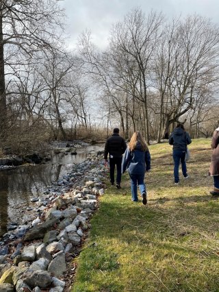 Team taking a tour of the Paddy Run Stream