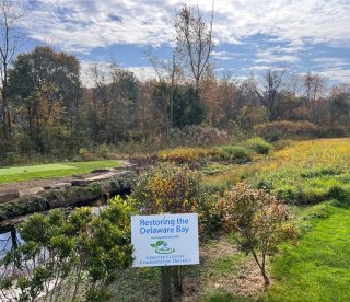 Sign outside a greenspace in the Red Clay watershed in Kennett Square, PA