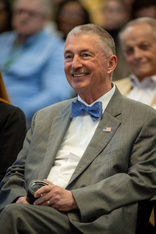 Photo of Jim Macy at swearing-in ceremony.